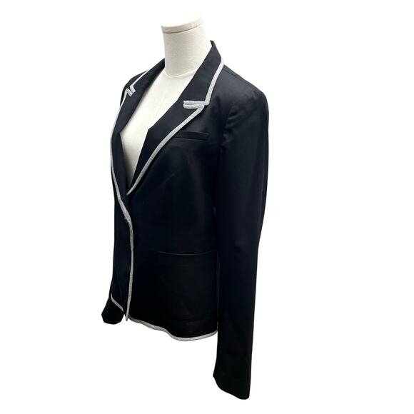 Gap 98% Wool Piped Lapel Lightweight Black Blazer Sz 10 - Picture 4 of 12